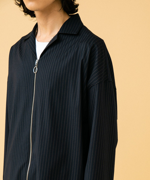 STUDIOUS（ステュディオス）の「【STUDIOUS】ジップオープンカラービッグシャツ（シャツ/ブラウス・メンズ・ネイビー/ブラック・1/2/3）」の22枚目の写真