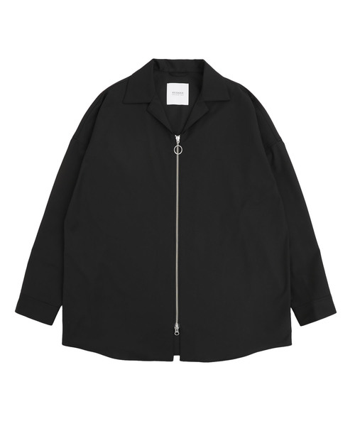 STUDIOUS（ステュディオス）の「【STUDIOUS】ジップオープンカラービッグシャツ（シャツ/ブラウス・メンズ・ネイビー/ブラック・1/2/3）」の3枚目の写真