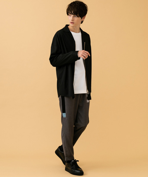 STUDIOUS（ステュディオス）の「【STUDIOUS】ジップオープンカラービッグシャツ（シャツ/ブラウス・メンズ・ネイビー/ブラック・1/2/3）」の4枚目の写真
