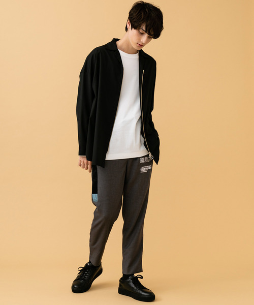 STUDIOUS（ステュディオス）の「【STUDIOUS】ジップオープンカラービッグシャツ（シャツ/ブラウス・メンズ・ネイビー/ブラック・1/2/3）」の6枚目の写真