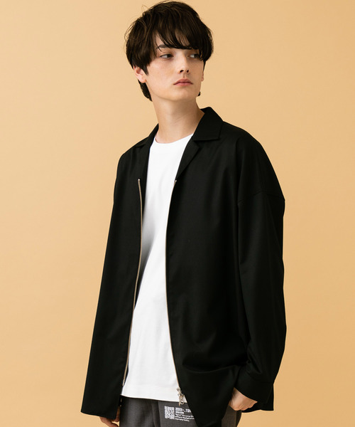STUDIOUS（ステュディオス）の「【STUDIOUS】ジップオープンカラービッグシャツ（シャツ/ブラウス・メンズ・ネイビー/ブラック・1/2/3）」の9枚目の写真