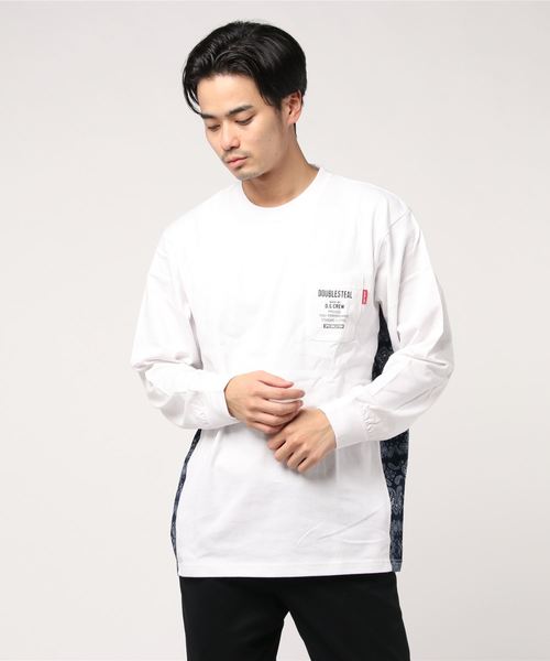 DOUBLE STEAL（ダブルスティール）の「Side Panel Long Tee（Tシャツ/カットソー・メンズ・ホワイト系その他2/ブラック系その他2/ホワイト系その他/ブラック系その他・MEDIUM/LARGE/X-LARGE）」の8枚目の写真