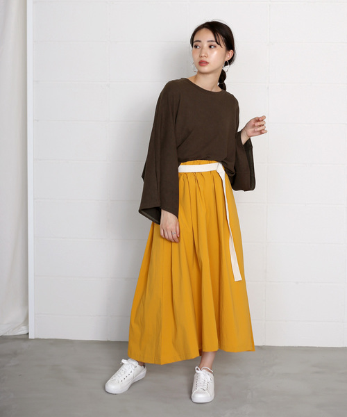Bou Jeloud(ブージュルード)の「撥水ストレッチフレアスカート(スカート・レディース・ブラック/カーキ/イエロー/キャメル・38)」の14枚目の写真