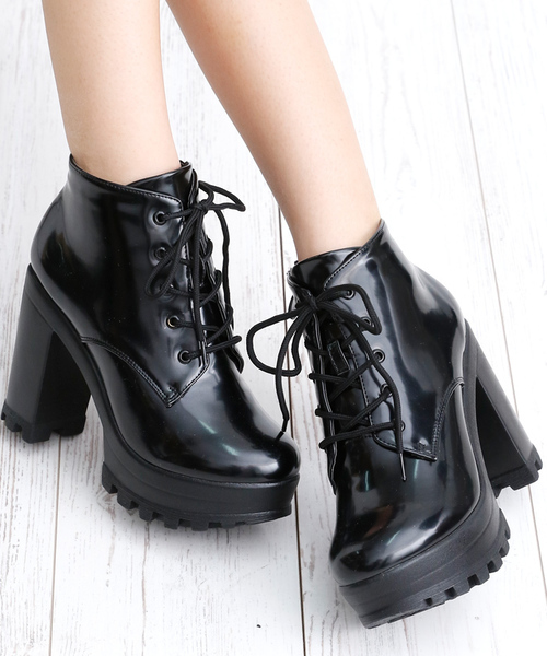 attagirl（アタガール）の「ハイヒール レースアップ ショートブーツ（ブーツ・レディース・ブラック/ブラック系その他/ブラウン系その他・LL/S/M/L）」の10枚目の写真