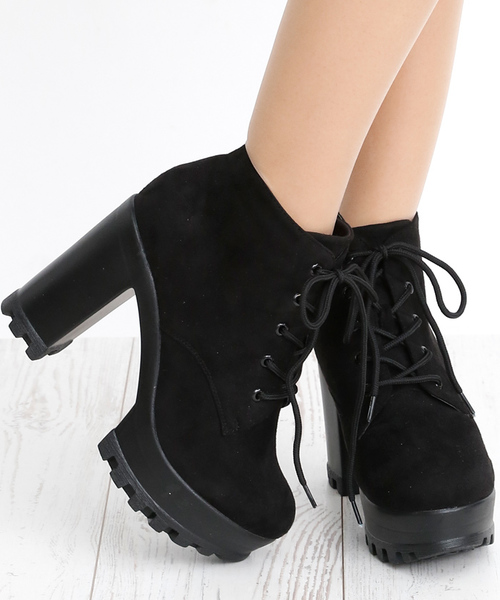 attagirl（アタガール）の「ハイヒール レースアップ ショートブーツ（ブーツ・レディース・ブラック/ブラック系その他/ブラウン系その他・LL/S/M/L）」の8枚目の写真