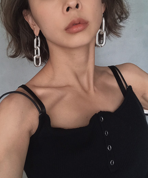 Ameri（アメリ）の「UNDRESSED CHAIN PIERCE（ピアス（両耳用）・レディース・シルバー/ゴールド・FREE）」の5枚目の写真