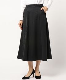 ツイルバックボタンフレアロングスカート