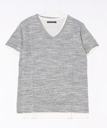 /Bl/アンサンブルVネック半袖Tシャツ