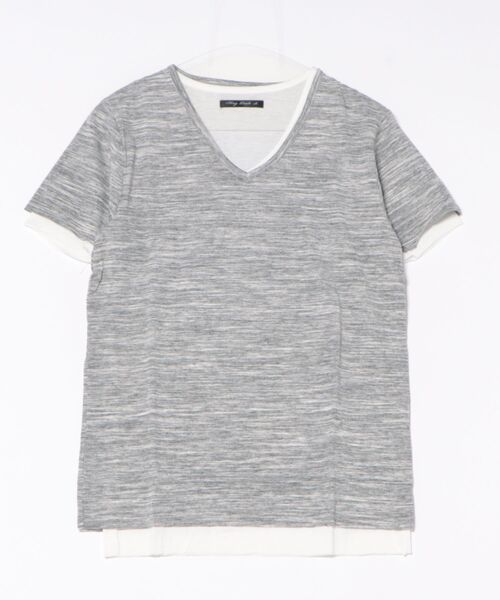 NO WAY（ノーウェイ）の「/Bl/アンサンブルVネック半袖Tシャツ（Tシャツ/カットソー・レディース・ネイビー/グレー/ブラック/ホワイト/ワインレッド・LARGE/MEDIUM/X-LARGE）」の4枚目の写真