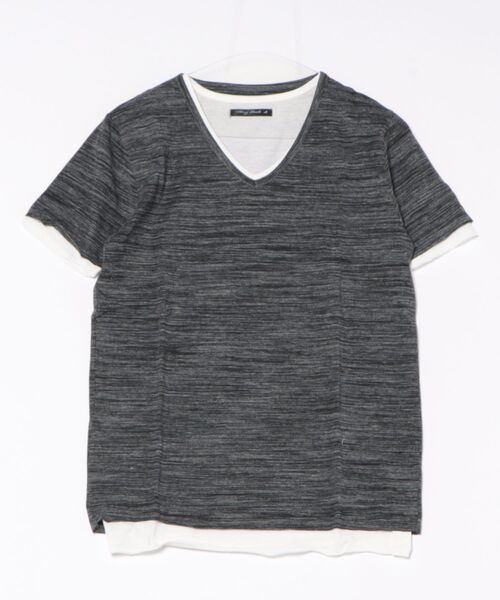 NO WAY（ノーウェイ）の「/Bl/アンサンブルVネック半袖Tシャツ（Tシャツ/カットソー・レディース・ネイビー/グレー/ブラック/ホワイト/ワインレッド・LARGE/MEDIUM/X-LARGE）」の3枚目の写真