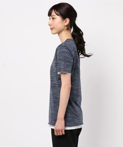 NO WAY（ノーウェイ）の「/Bl/アンサンブルVネック半袖Tシャツ（Tシャツ/カットソー・レディース・ネイビー/グレー/ブラック/ホワイト/ワインレッド・LARGE/MEDIUM/X-LARGE）」の6枚目の写真