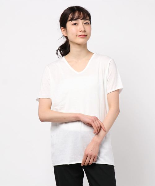 NO WAY（ノーウェイ）の「/Bl/アンサンブルVネック半袖Tシャツ（Tシャツ/カットソー・レディース・ネイビー/グレー/ブラック/ホワイト/ワインレッド・LARGE/MEDIUM/X-LARGE）」の8枚目の写真