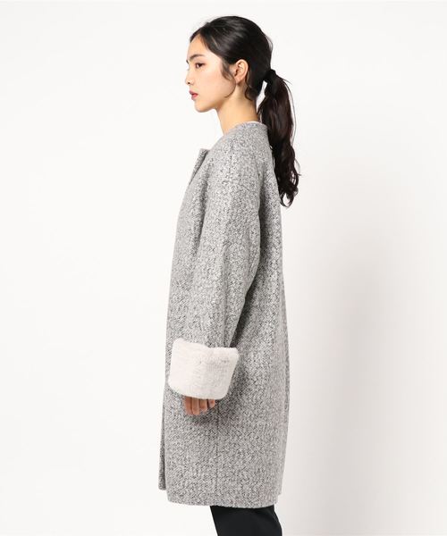 NARACAMICIE(ナラカミーチェ)の「ループ圧縮コクーンコート(その他アウター・レディース・ライトグレー/ダークネイビー・MEDIUM)」の7枚目の写真