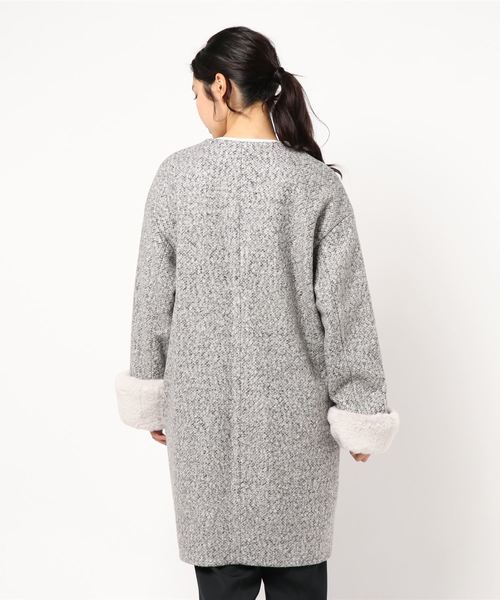 NARACAMICIE(ナラカミーチェ)の「ループ圧縮コクーンコート(その他アウター・レディース・ライトグレー/ダークネイビー・MEDIUM)」の19枚目の写真