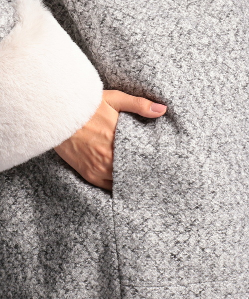 NARACAMICIE(ナラカミーチェ)の「ループ圧縮コクーンコート(その他アウター・レディース・ライトグレー/ダークネイビー・MEDIUM)」の11枚目の写真