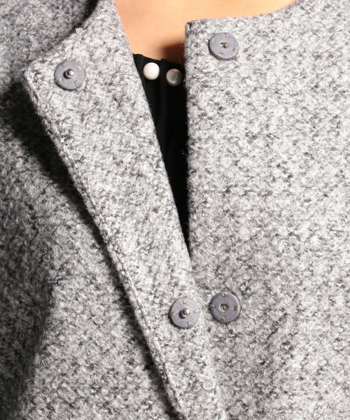 NARACAMICIE(ナラカミーチェ)の「ループ圧縮コクーンコート(その他アウター・レディース・ライトグレー/ダークネイビー・MEDIUM)」の14枚目の写真