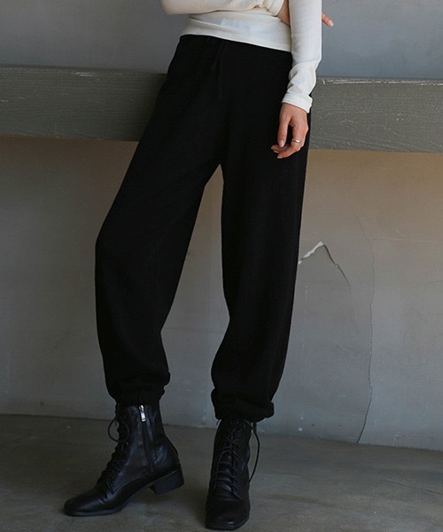 chuclla（チュクラ）の「【chuclla】【2019AW】ニット ジョガーパンツ ウール混 chw935（その他パンツ・レディース・ベージュ/ブラック/ブラウン・S/M）」の2枚目の写真