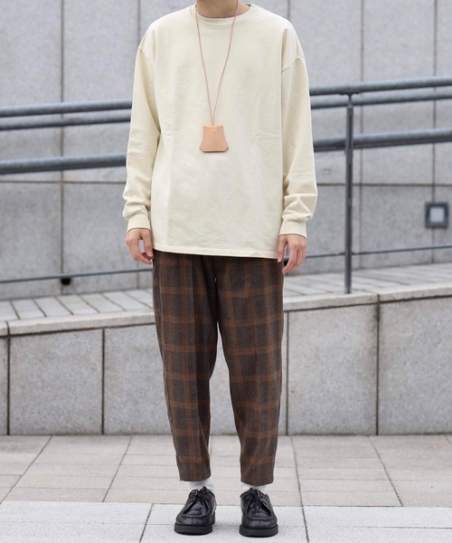 MinoriTY(マイノリティ)の「【コラボ「MinoriTY × WEARISTA MARSEE」】チェックテーパードアンクルパンツ スラックス(スラックス・メンズ・ネイビー/ブラウン・M/L)」の7枚目の写真