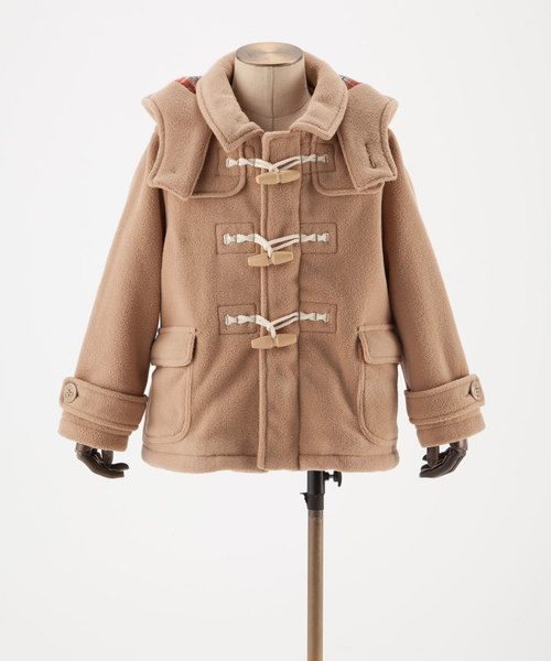 ANY（エニィ）の「【KIDS】フリース＋先染めチェック ダッフルコート（ダッフルコート・キッズ・レッド系/ネイビー系/ベージュ系・130/120/80/90/100/110）」の2枚目の写真