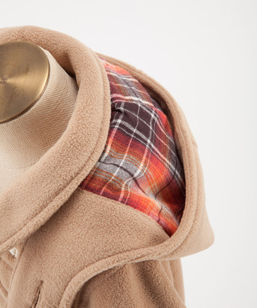 ANY（エニィ）の「【KIDS】フリース＋先染めチェック ダッフルコート（ダッフルコート・キッズ・レッド系/ネイビー系/ベージュ系・130/120/80/90/100/110）」の6枚目の写真