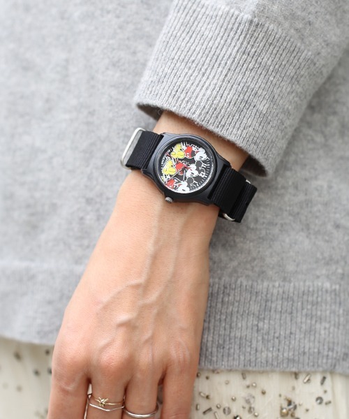 ディズニー ミッキー アナログ ウォッチ ミリタリー バンド ブランド オリジナル 腕時計 ペア 対応