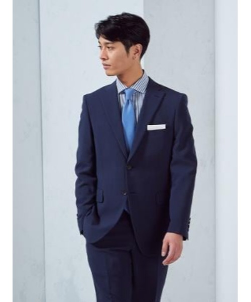 2釦セットアップスーツ 【クラシコ】 千鳥格子 ブルー