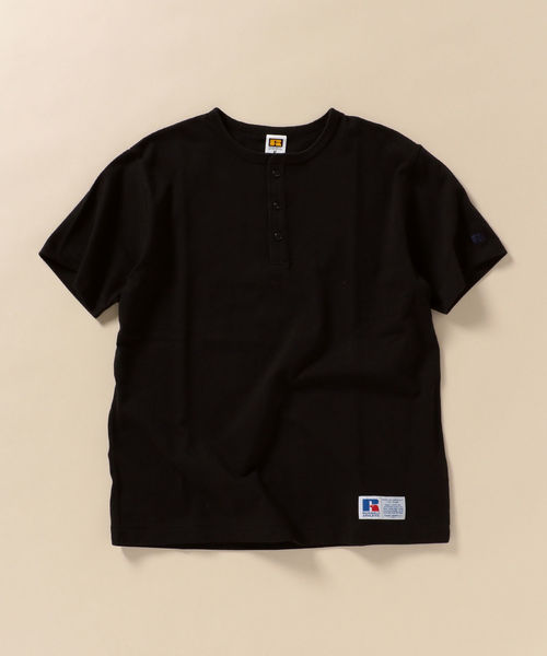 Russell Athletic(ラッセルアスレティック)の「RUSSELL ATHLETIC×SHIPS: 別注 ヘビーオンス ジャージー ヘンリーネック Tシャツ(Tシャツ/カットソー・メンズ・ホワイト/ブラック/ベージュ/ネイビー・SMALL/MEDIUM/LARGE/X-LARGE/XX-LARGE)」の3枚目の写真