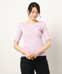 サマーリブニットトップス
