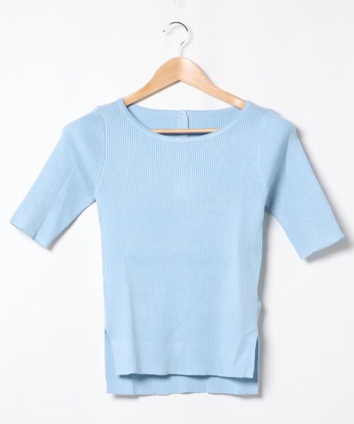 KOBE LETTUCE（コウベレタス）の「サマーリブニットトップス（ニット/セーター・レディース・ブラック/オフホワイト/ターコイズブルー/イエロー/ブルー/ブルー系その他/ピンク系その他/ピンク系その他2/ピンク/ホワイト系その他/ブルー系その他2/イエロー系その他/ピンク系その他3/ブラック系その他/ブルー系その他3/ミント/ライトピンク/ブルー系その他4/グリーン系その他/ネイビー/ホワイト系その他2/ブラック系その他2/ブルー系その他5/ピンク系その他4/イエロー系その他2/ピンク系その他5/ピンク系その他6/イエロー系その他3・1/2/3）」の13枚目の写真