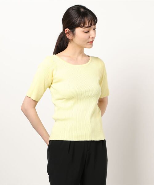 KOBE LETTUCE（コウベレタス）の「サマーリブニットトップス（ニット/セーター・レディース・ブラック/オフホワイト/ターコイズブルー/イエロー/ブルー/ブルー系その他/ピンク系その他/ピンク系その他2/ピンク/ホワイト系その他/ブルー系その他2/イエロー系その他/ピンク系その他3/ブラック系その他/ブルー系その他3/ミント/ライトピンク/ブルー系その他4/グリーン系その他/ネイビー/ホワイト系その他2/ブラック系その他2/ブルー系その他5/ピンク系その他4/イエロー系その他2/ピンク系その他5/ピンク系その他6/イエロー系その他3・1/2/3）」の19枚目の写真