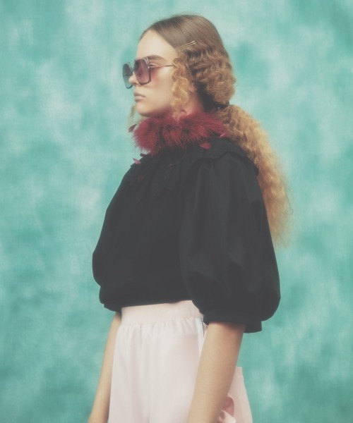 Candy Stripper(キャンディストリッパー)の「LACE COLLAR トップス(シャツ/ブラウス・レディース・オフホワイト/ブラック・2)」の3枚目の写真