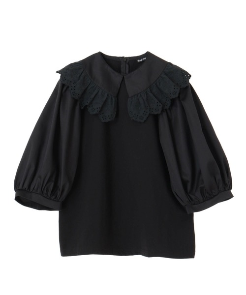 Candy Stripper(キャンディストリッパー)の「LACE COLLAR トップス(シャツ/ブラウス・レディース・オフホワイト/ブラック・2)」の10枚目の写真