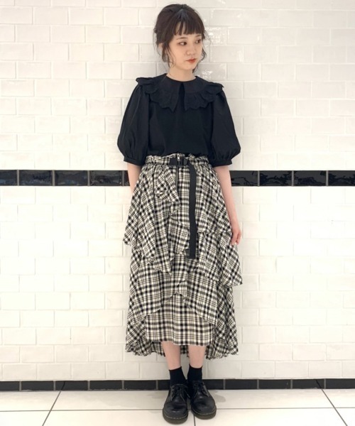 Candy Stripper(キャンディストリッパー)の「LACE COLLAR トップス(シャツ/ブラウス・レディース・オフホワイト/ブラック・2)」の13枚目の写真