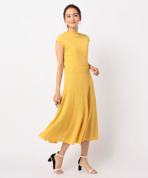 柄編みニット裏地付きワンピース ワンピース Nolley S ノーリーズ のファッション ワンピース ドレス ワンピース セール