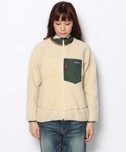 BEAMS BOY(ビームスボーイ)の「Patagonia / Kids Retro-X Jacket 14FW(ブルゾン・レディース・ナチュラル/ライトブラウン/ネイビー・LARGE)」の4枚目の写真