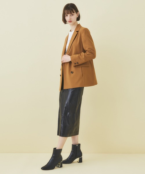 STUDIOUS（ステュディオス）の「【STUDIOUS】ダブルボックスライトジャケット（テーラードジャケット・レディース・オレンジ/ブラウン/ベージュ・2/1）」の12枚目の写真