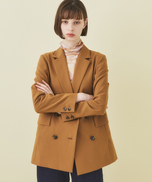 STUDIOUS（ステュディオス）の「【STUDIOUS】ダブルボックスライトジャケット（テーラードジャケット・レディース・オレンジ/ブラウン/ベージュ・2/1）」の10枚目の写真