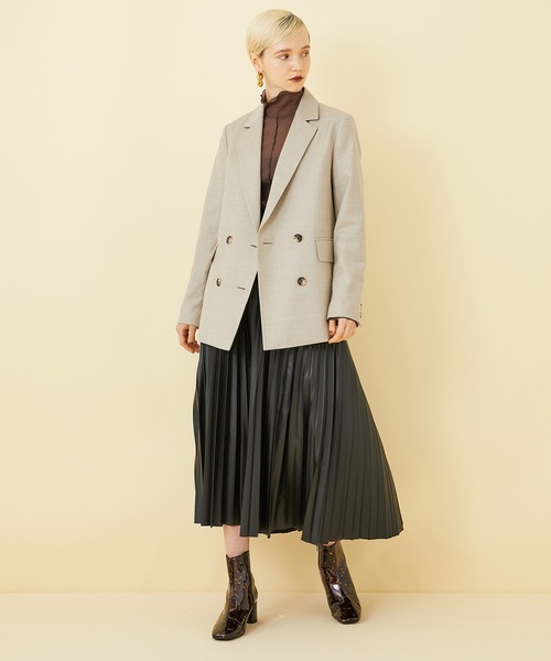 STUDIOUS（ステュディオス）の「【STUDIOUS】ダブルボックスライトジャケット（テーラードジャケット・レディース・オレンジ/ブラウン/ベージュ・2/1）」の17枚目の写真