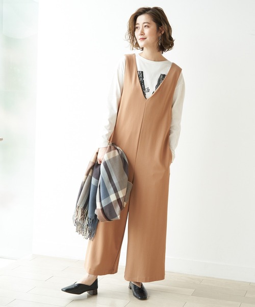 ROPE' PICNIC(ロペピクニック)の「Vネックポンチサロペット(つなぎ/オールインワン・レディース・ブラック/ブラウン系その他2/グリーン系その他2/イエロー系その他3/ライトグレー・40/38)」の17枚目の写真