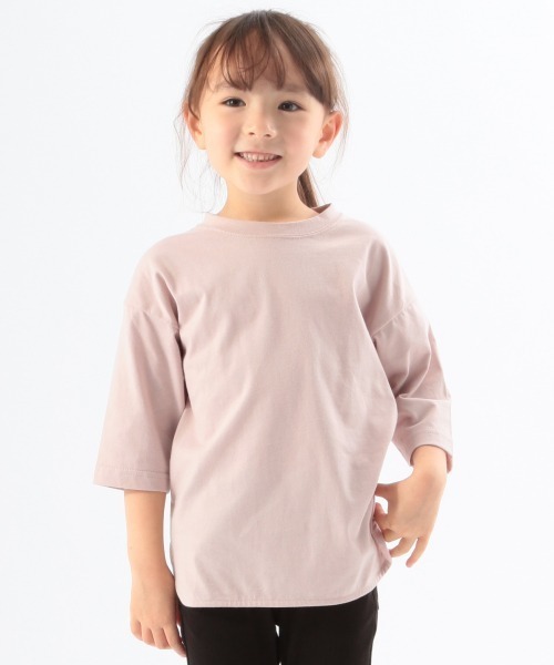 GLOBAL WORK（グローバルワーク）の「【キッズ】DRY/カラーT7分袖/893103（Tシャツ/カットソー・キッズ・ブルー/カーキ/ライトパープル/ホワイト/ブラック/グレー・110cm/100cm/130cm/120cm/140cm）」の6枚目の写真