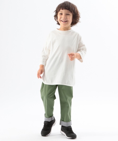 GLOBAL WORK（グローバルワーク）の「【キッズ】DRY/カラーT7分袖/893103（Tシャツ/カットソー・キッズ・ブルー/カーキ/ライトパープル/ホワイト/ブラック/グレー・110cm/100cm/130cm/120cm/140cm）」の10枚目の写真