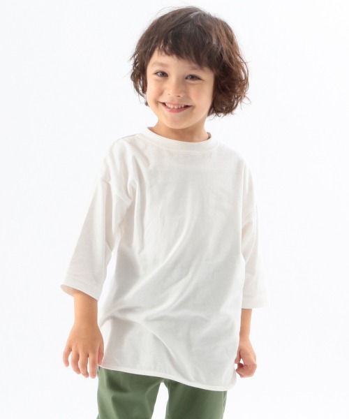 GLOBAL WORK（グローバルワーク）の「【キッズ】DRY/カラーT7分袖/893103（Tシャツ/カットソー・キッズ・ブルー/カーキ/ライトパープル/ホワイト/ブラック/グレー・110cm/100cm/130cm/120cm/140cm）」の11枚目の写真