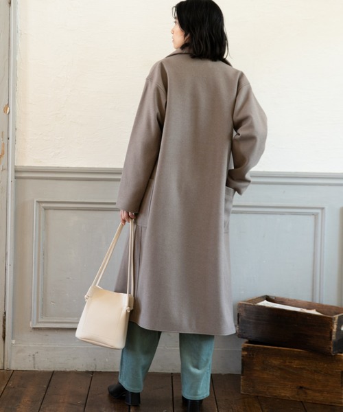 LAKOLE（ラコレ）の「ニットメルトンショールカラーコート / LAKOLE