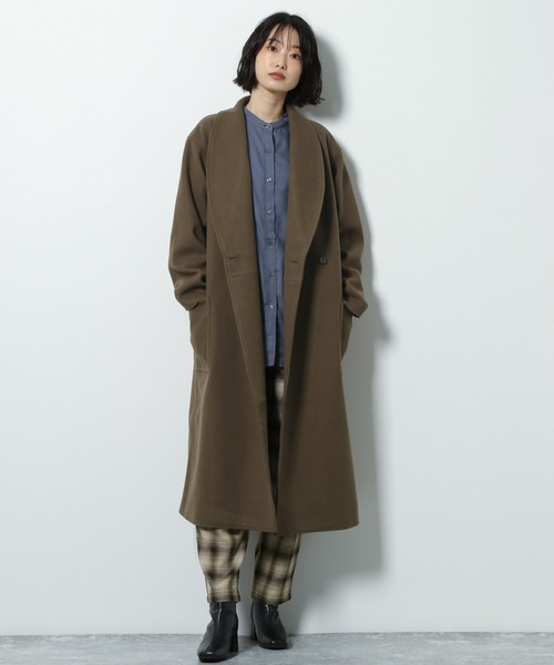 LAKOLE（ラコレ）の「ニットメルトンショールカラーコート / LAKOLE