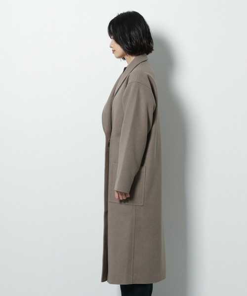 LAKOLE（ラコレ）の「ニットメルトンショールカラーコート / LAKOLE