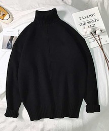 ゆるっとシルエットハイネックニットトップス
