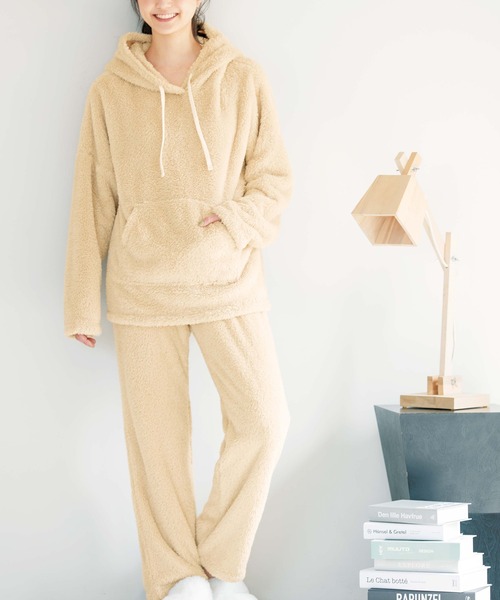 セール】【ふんわりモコモコ温活上下セット】ボアフリース