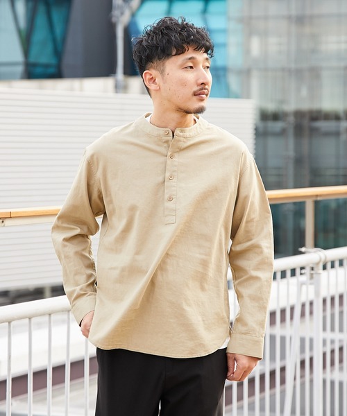 CIAOPANIC TYPY（チャオパニックティピー）の「コットンリネンプルオーバーシャツ（シャツ/ブラウス・メンズ・オフホワイト/オリーブ/ベージュ・マルチサイズ）」の10枚目の写真