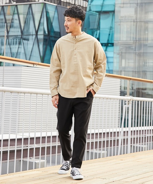 CIAOPANIC TYPY（チャオパニックティピー）の「コットンリネンプルオーバーシャツ（シャツ/ブラウス・メンズ・オフホワイト/オリーブ/ベージュ・マルチサイズ）」の11枚目の写真