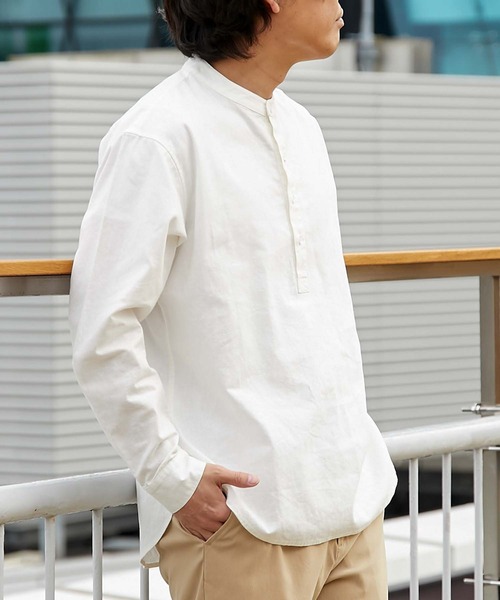CIAOPANIC TYPY（チャオパニックティピー）の「コットンリネンプルオーバーシャツ（シャツ/ブラウス・メンズ・オフホワイト/オリーブ/ベージュ・マルチサイズ）」の8枚目の写真